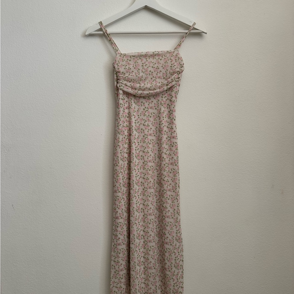 See You Monday Pink Floral Maxi Slip Dress